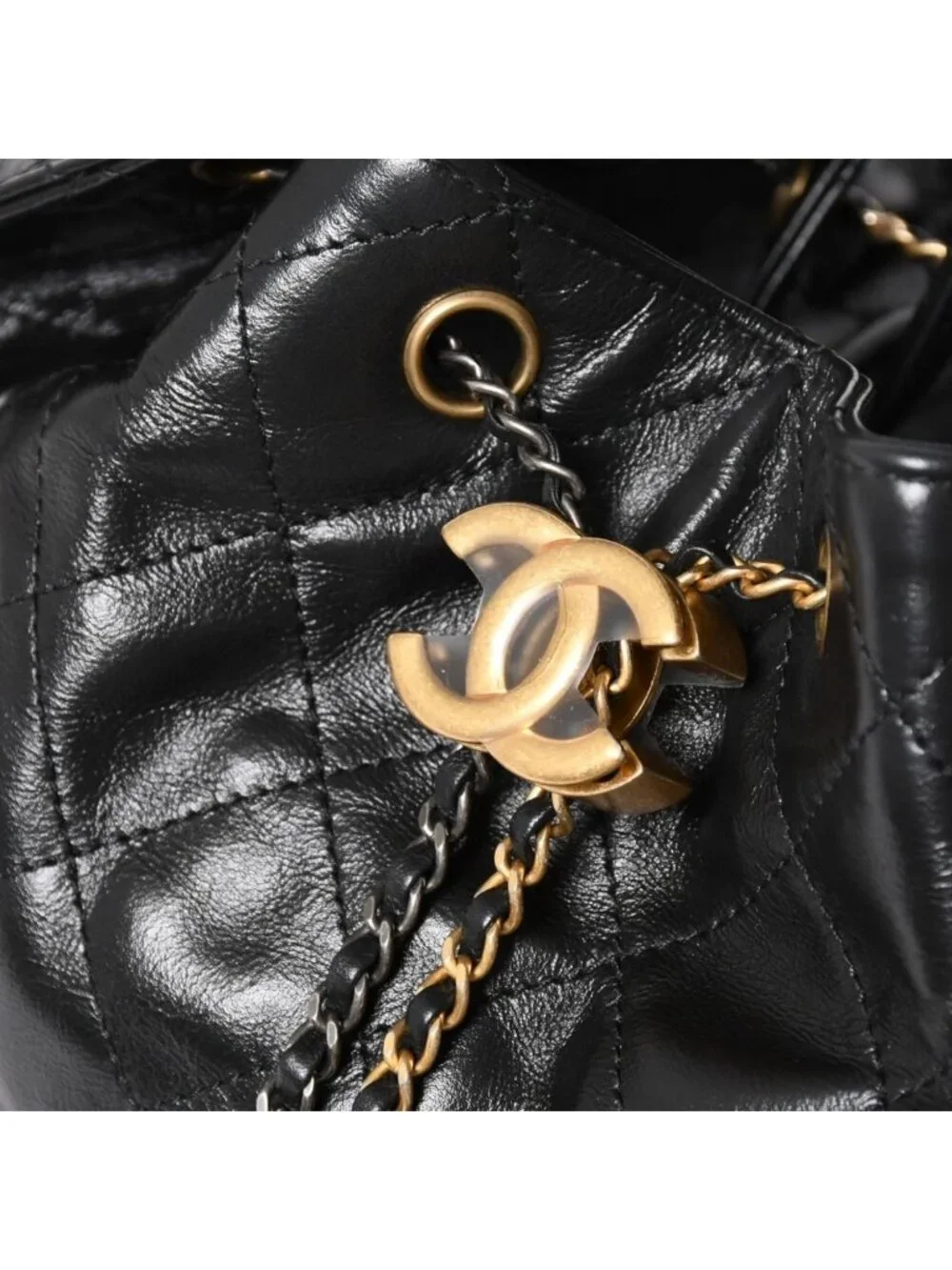 Chanel 25 Large Handbag Base Grained Calfskin CC Logo Black